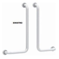 vendita online Corrimano sinistro a 90' in acciaio laccato bianco 30x60 cm. Sanitari e accessori per bagno Kdesign